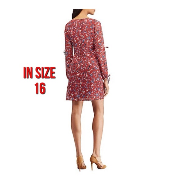 Chaps Floral Long Sleeve Day Dress- with flaws - Picture 2 of 15